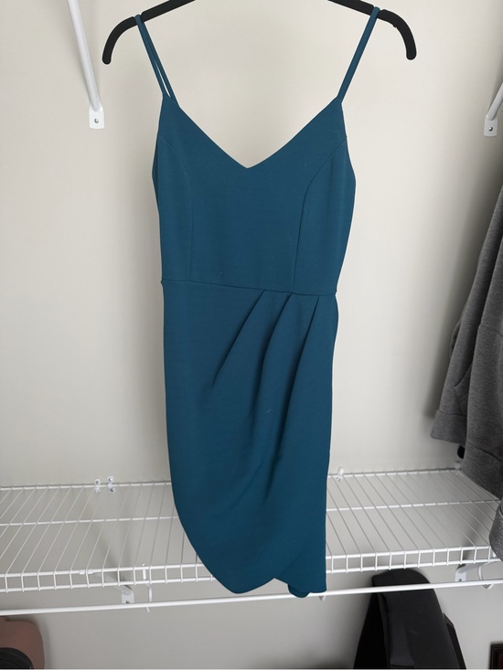 Lulus Dresses & Skirts - Lulu's Teal Sheath Dress with Draped Front